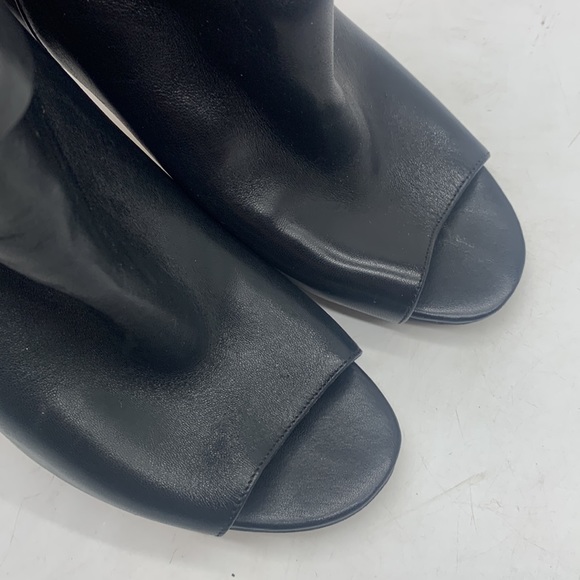 Ivanka Trump Itderri Black Leather Peep Toe Heeled Ankle Boot Size 8.5 BAB4129D - Picture 8 of 9